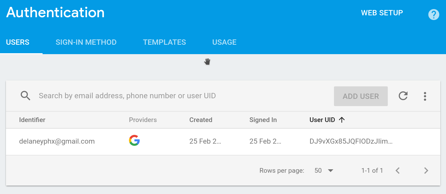 User auth in Firebase simple code snippet