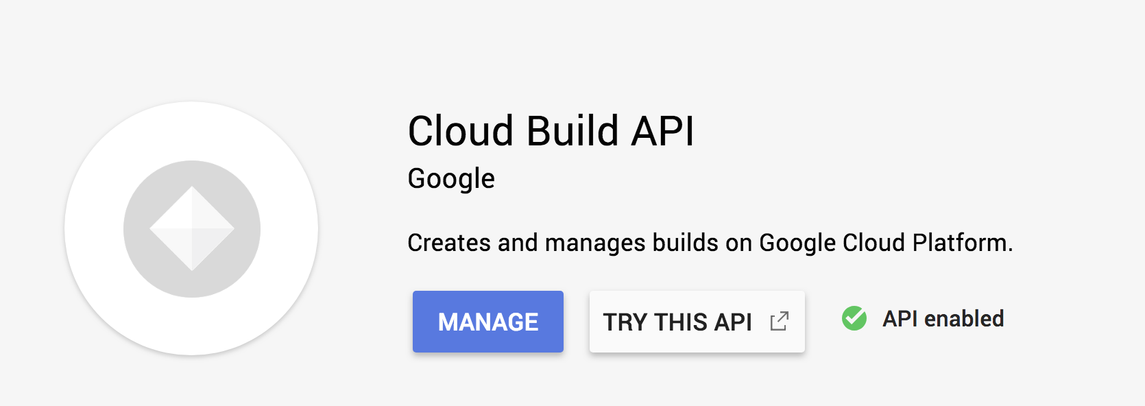 Enable the Cloud Build API