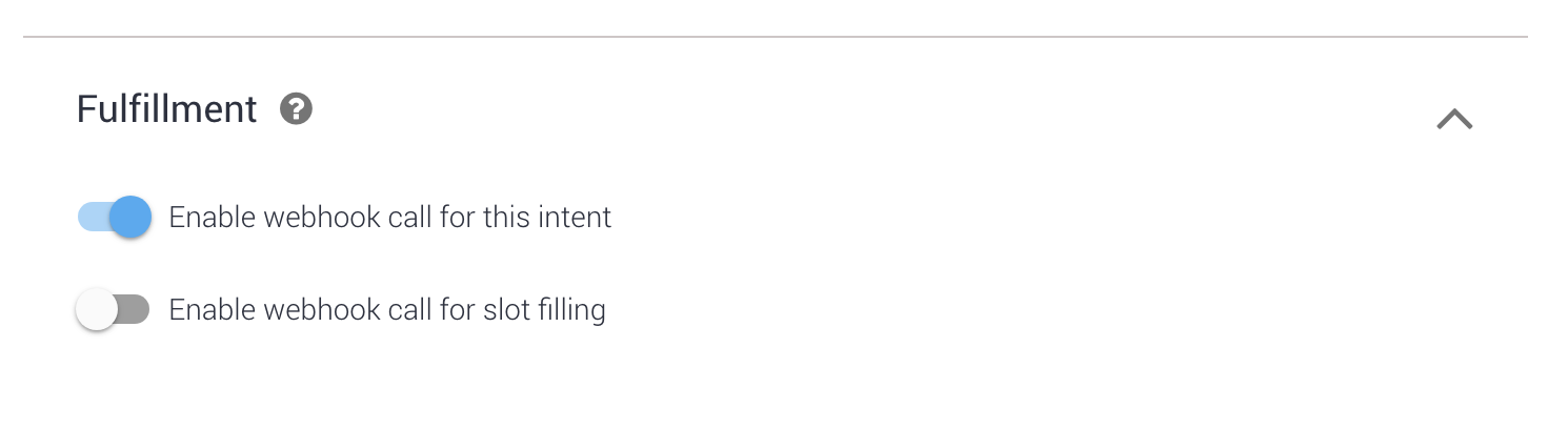 Configure the Dialogflow intent to fulfil requests with a webhook