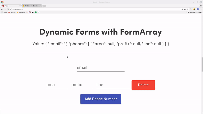 Animated demo of Angular FormArray