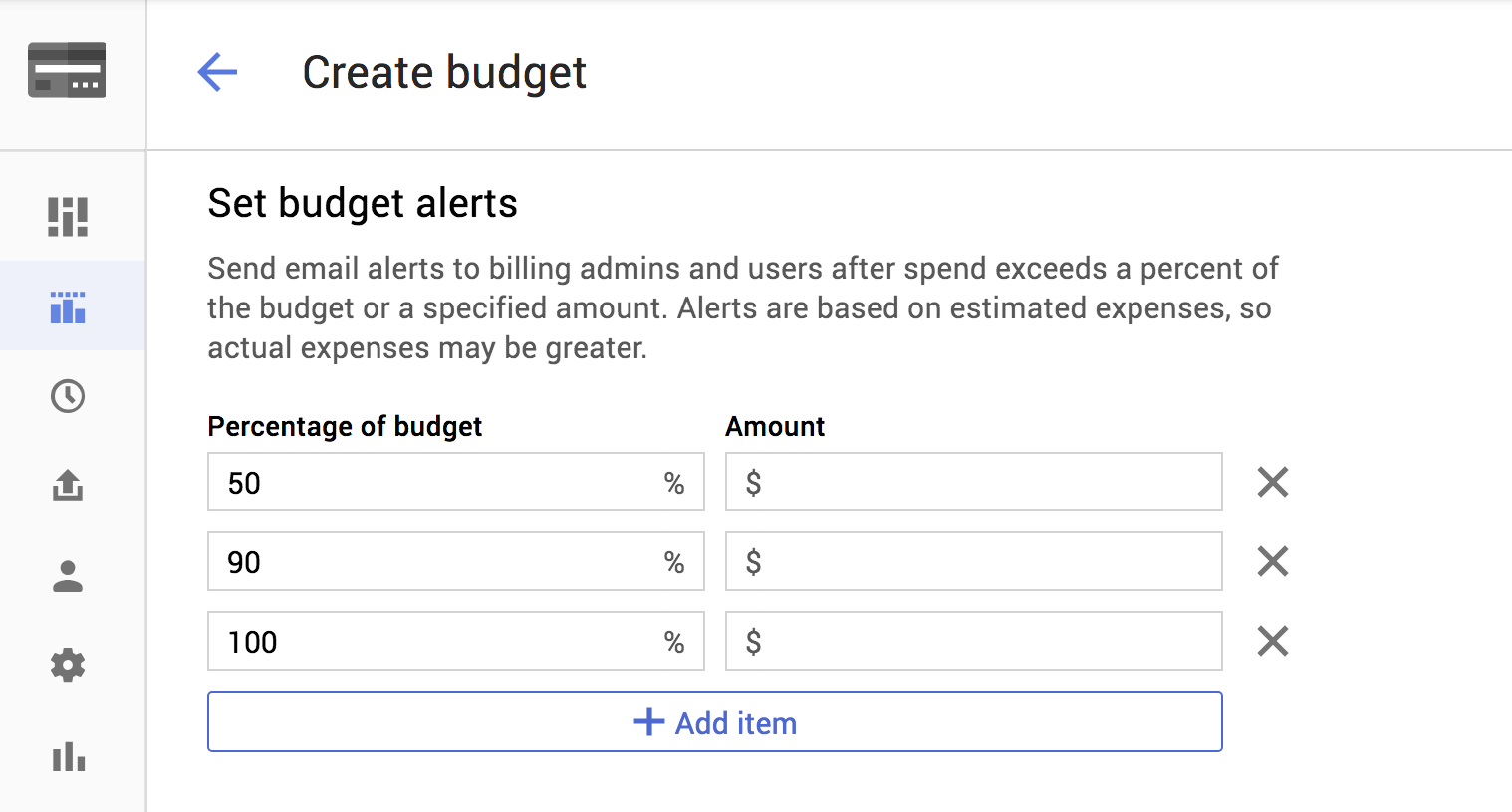 how to setup a gcp budget alert