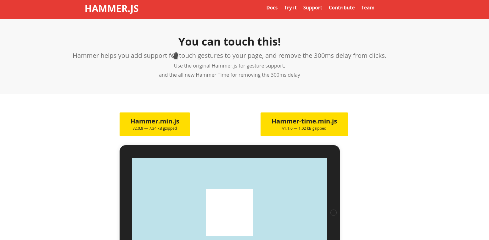 HammerJS homepage