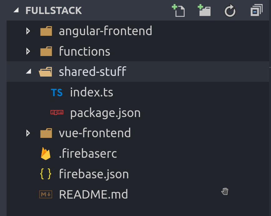 Project structure in a multirepo with Firebase and shared packages