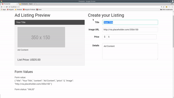 classified ad demo in angular4 with firebase