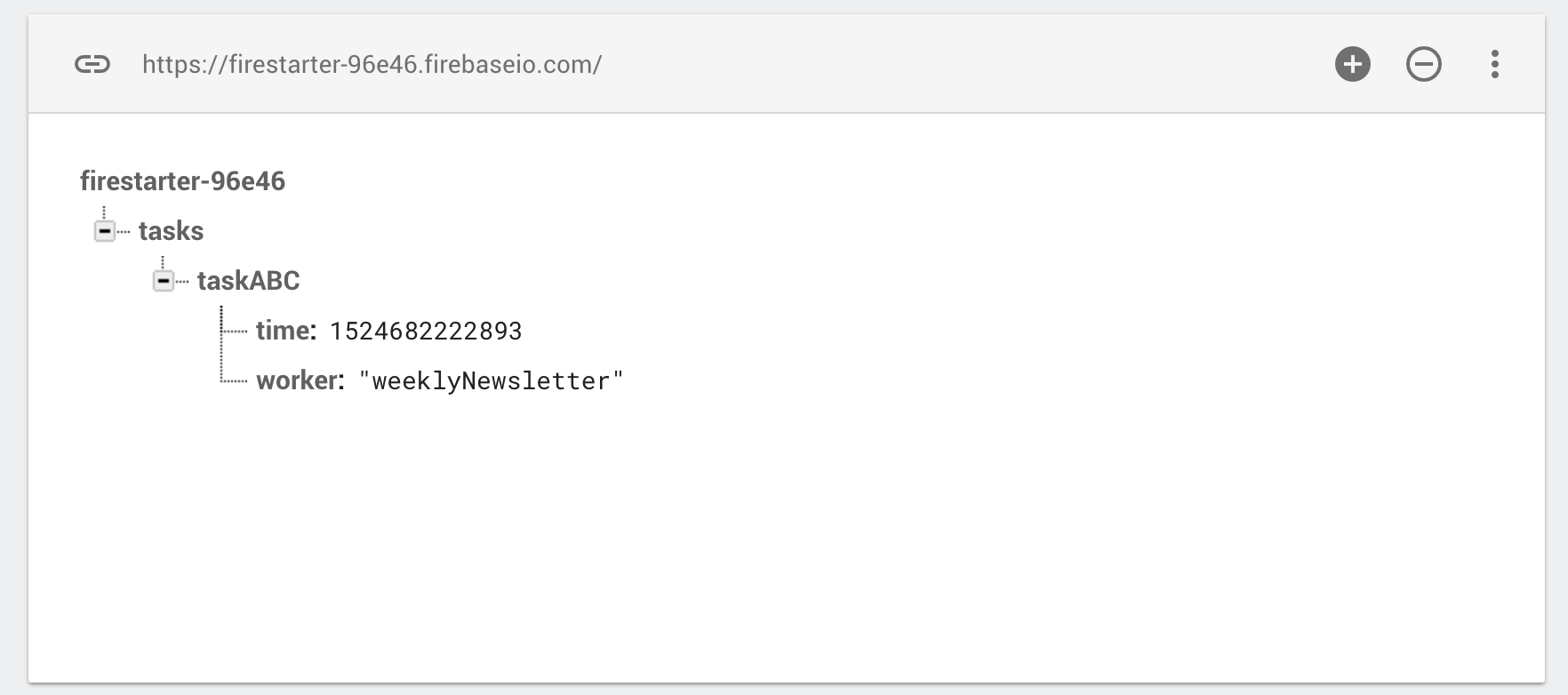 A scheduled cloud function task in the Firebase realtime database