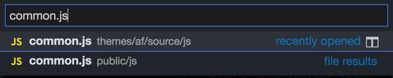 Open the command pallette with VS Code