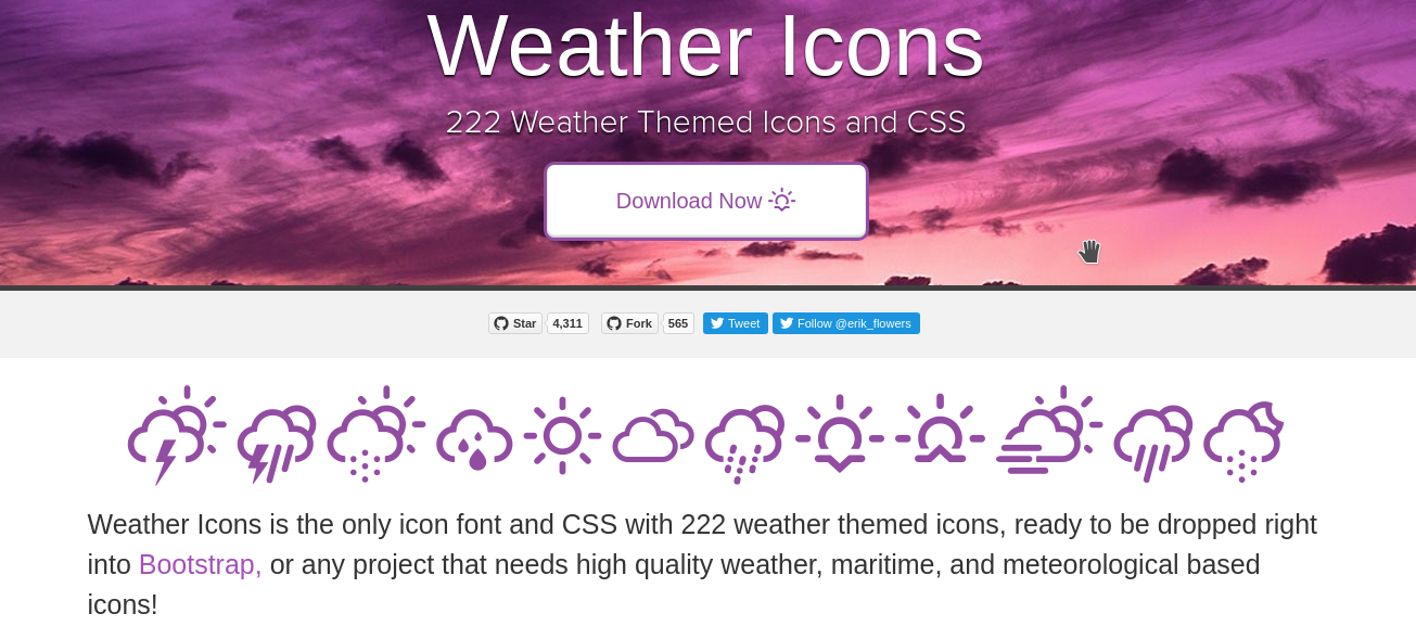 using weather icons in an angular app
