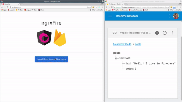 demo of Firebase database with Angular ngrx redux