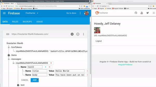 push notification demo in Angular 4 with Firebase Cloud Messaging